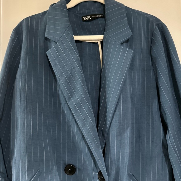 ✨Zara “ Pinstripe Blue Blazer “ - Picture 6 of 8